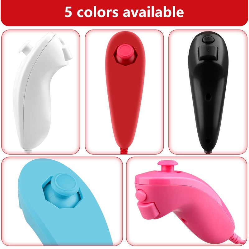 OSTENT Motion Based Wired Nunchuck Controller for Nintendo Wii Console Video Game Color Red - Image 5